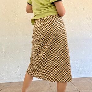 Talbots Classic Plaid Wool Midi Skirt Women's Size 6